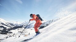 Skiabfahrt in der Region Warth-Schröcken
